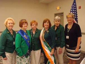 Past Michigan Hibernian Woman Award recipients gather for a photo. L-R Mary Ochab, Mary Sheehy, Agnes Gowdy, Maureen Shelton, Mary O’Connell and Maureen Kelly. Missing from photo, Patricia Martin.
